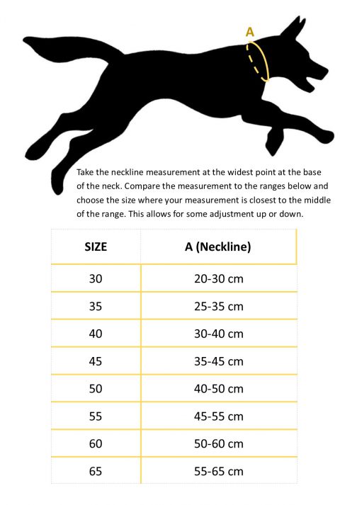 Collar Size Chart Dogs Outside NZ