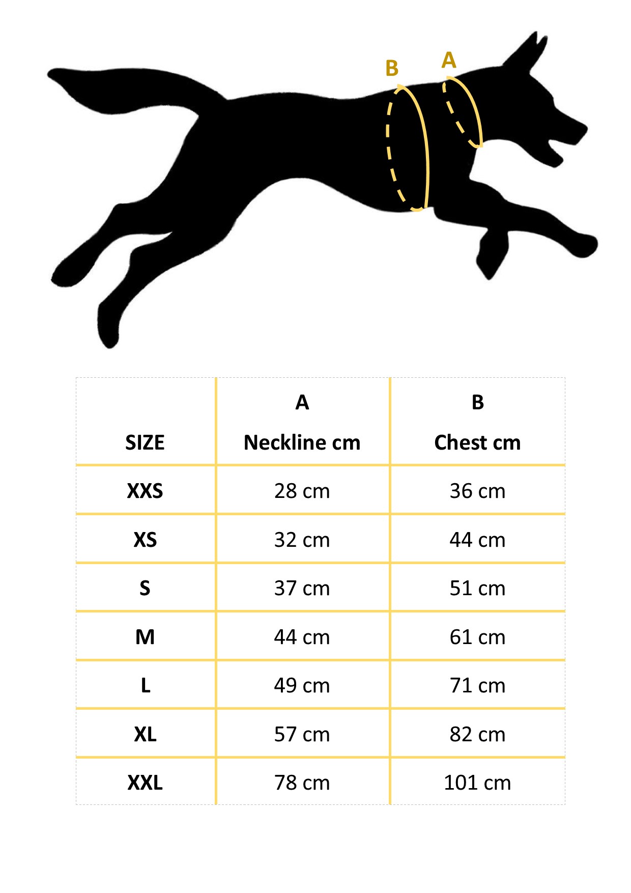 Dog Hunting Vest Size Chart