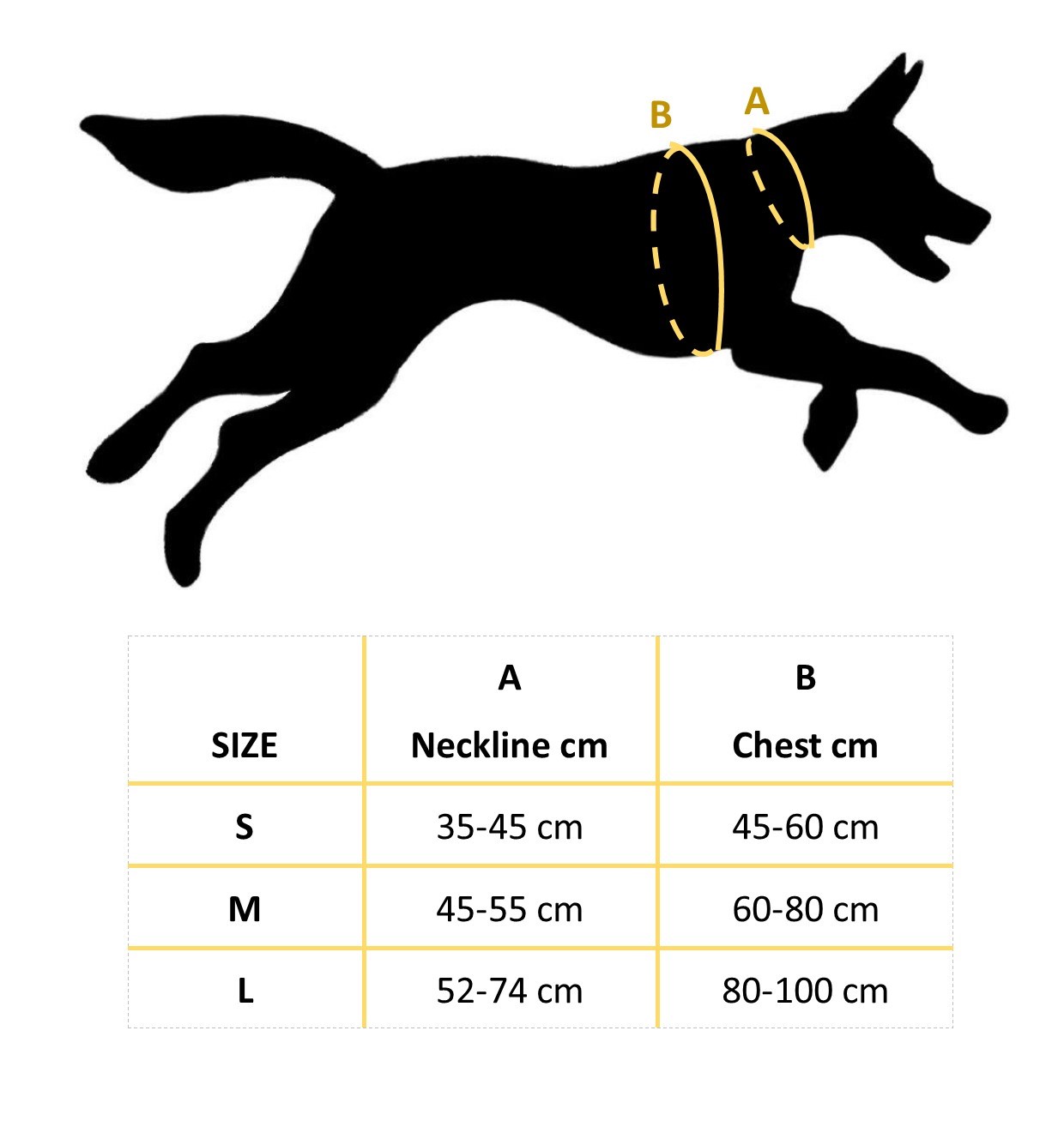 Jump Dog Harness Size Chart