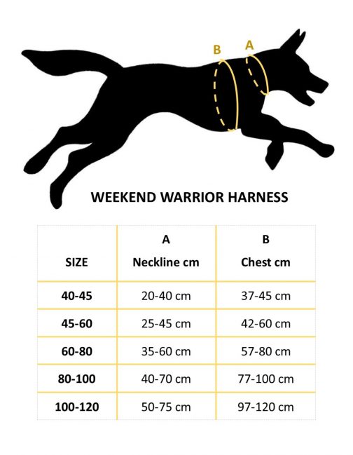 Weekend Warrior Harness Size Chart NZ