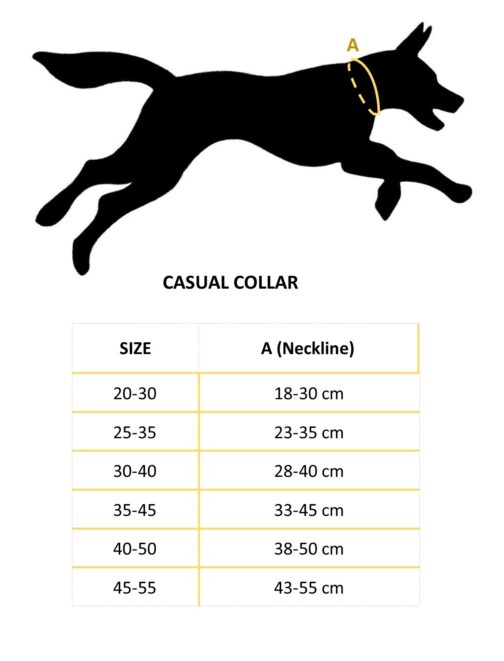 Hurtta Casual Collar ECO size chart NZ