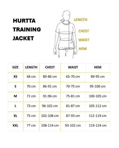 Hurtta Training Jacket ECO size chart NZ